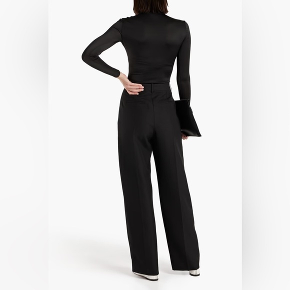 NWOT Victoria Beckham | Pleated Grain de Poudre Wool Straight-Leg Pants … - Picture 7 of 11